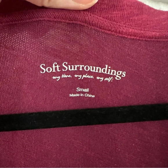 Soft Surroundings Women's Dark Pink Long Sleeve Tunic Dress w/ Pockets Sz S GUC - Picture 5 of 9